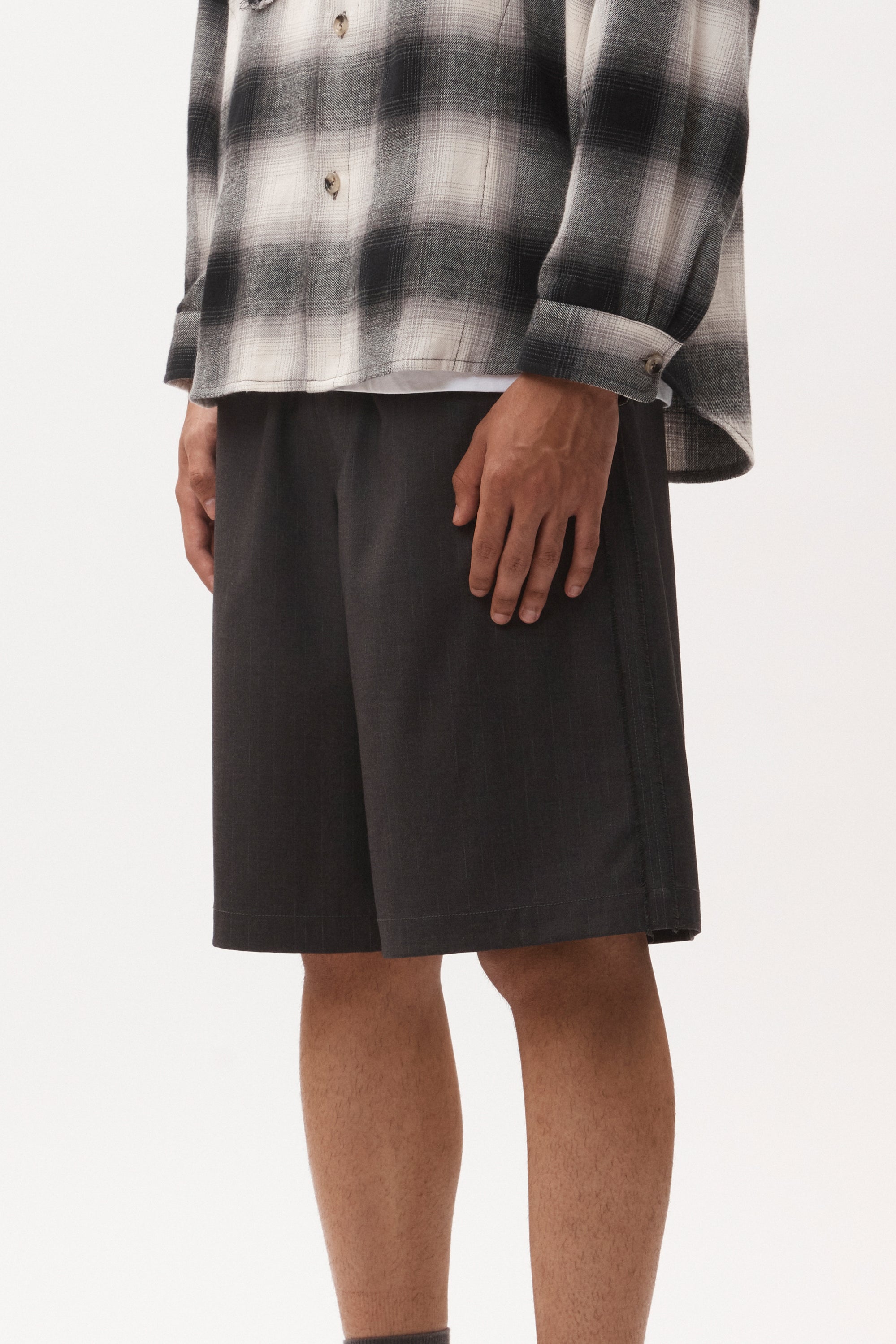 The A RUSSELL UNISEX SHORTS - GREY available online with global shipping, and in PAM Stores Melbourne and Sydney.