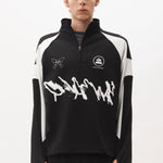 The ANGEL PULLOVER - BLACK WHITE available online with global shipping, and in PAM Stores Melbourne and Sydney.