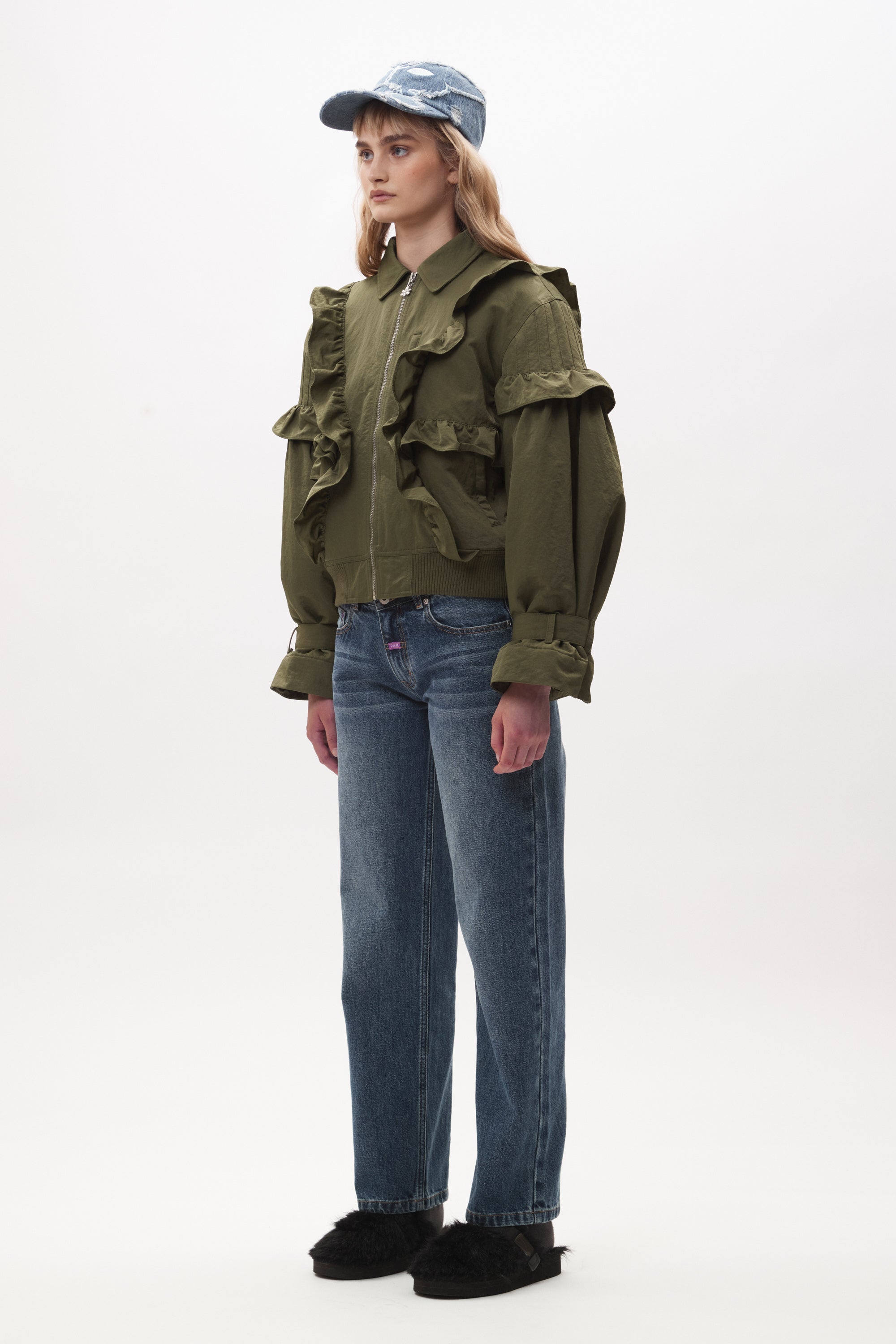 The THISTLE FRILL BOMBER available online with global shipping, and in PAM Stores Melbourne and Sydney.