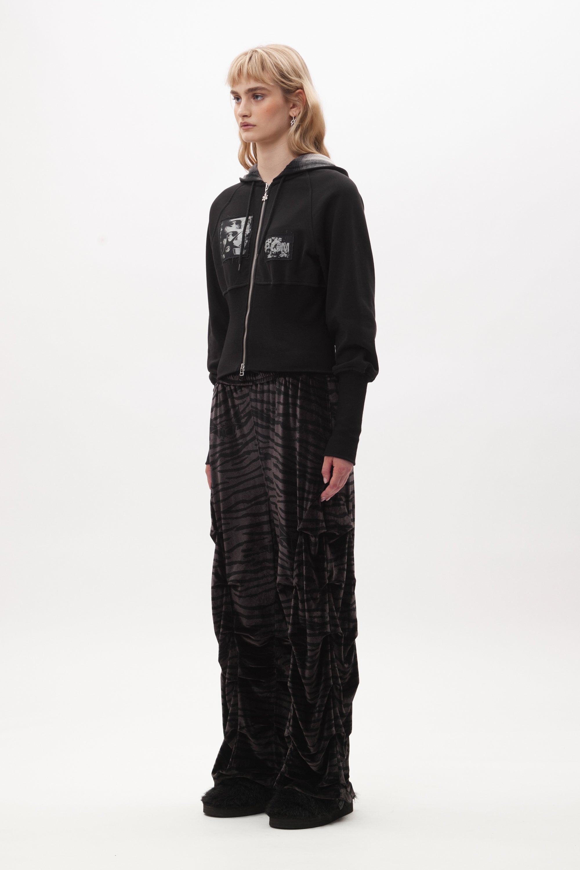 The MESSAGE BOARD HOODED ZIP THRU available online with global shipping, and in PAM Stores Melbourne and Sydney.