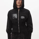 The MESSAGE BOARD HOODED ZIP THRU available online with global shipping, and in PAM Stores Melbourne and Sydney.