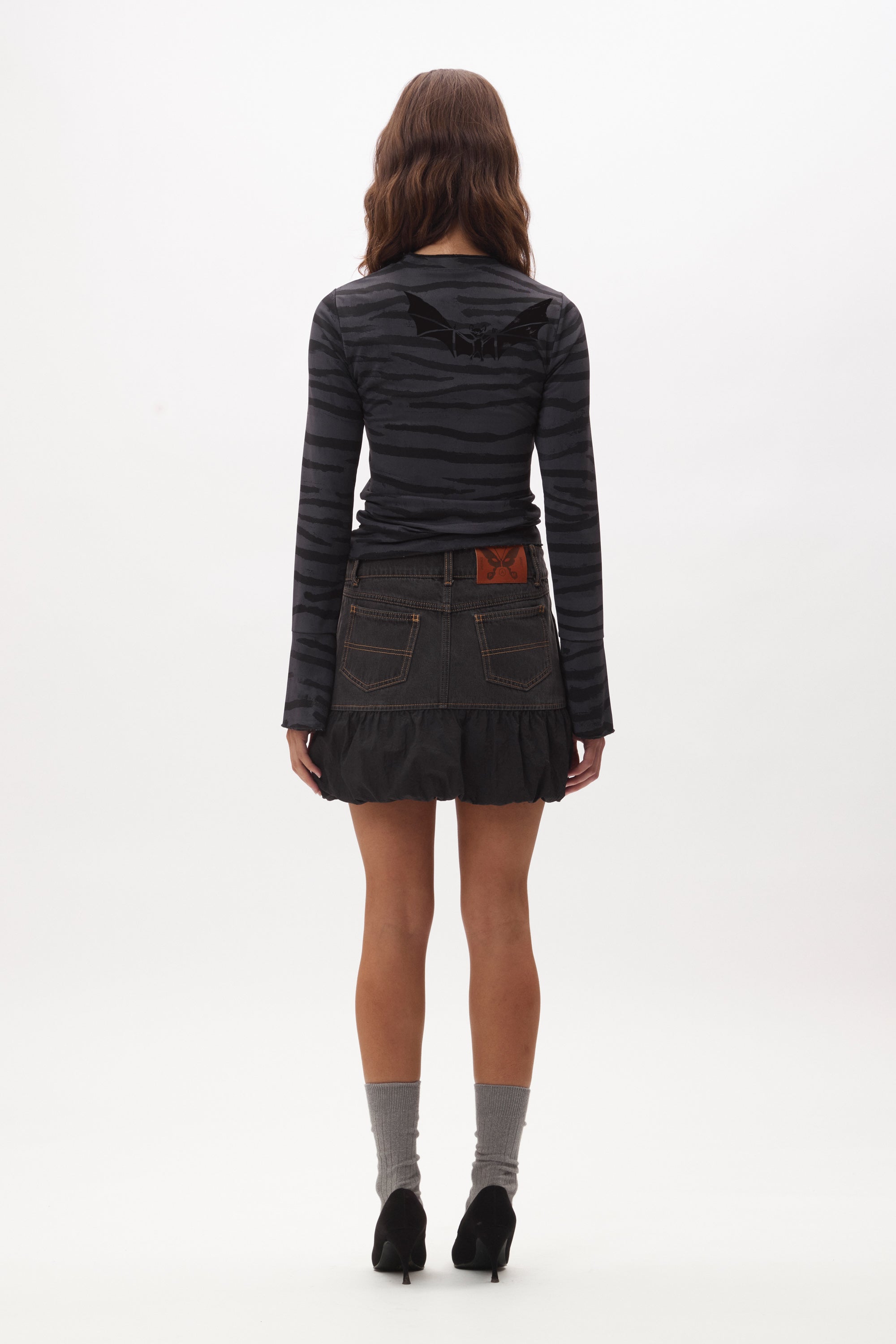 The URSULA K DENIM BUBBLE SKIRT available online with global shipping, and in PAM Stores Melbourne and Sydney.