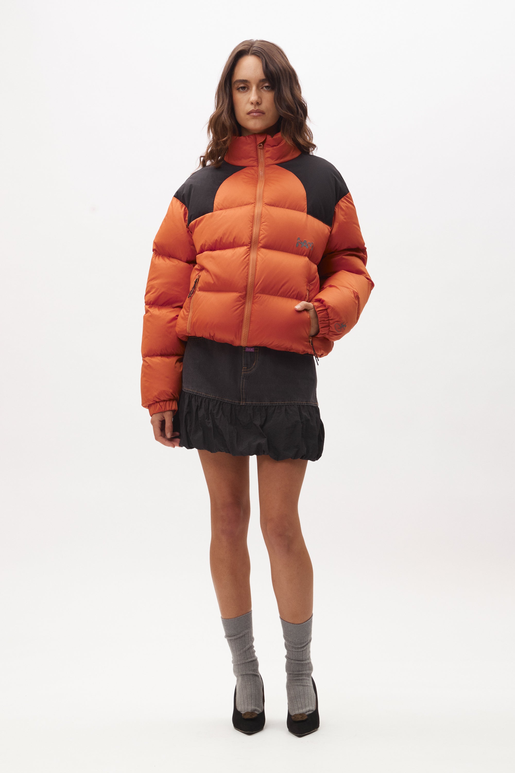 The URSULA K DENIM BUBBLE SKIRT available online with global shipping, and in PAM Stores Melbourne and Sydney.