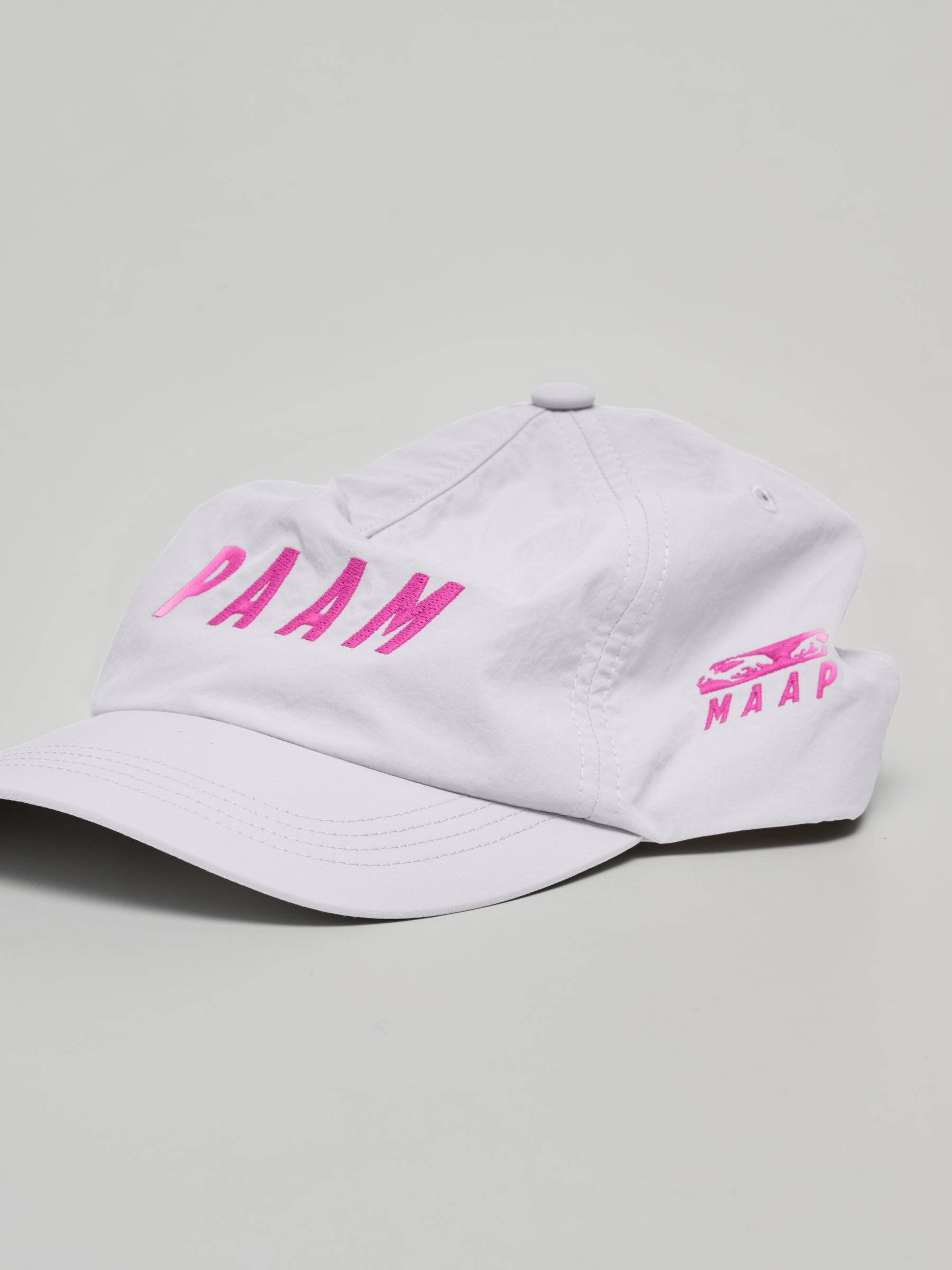 The MAAP x P.A.M. 4.0 5 Panel Nylon Cap available online with global shipping, and in PAM Stores Melbourne and Sydney.
