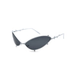 The METAL SPIKE SUNGLASSES SHINY WHITE SOLID SMOKE available online with global shipping, and in PAM Stores Melbourne and Sydney.