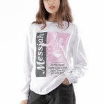 The Messiah Longsleeve T-shirt White available online with global shipping, and in PAM Stores Melbourne and Sydney.