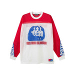 The MULTI WOMAN MOTO LONG SLEEVE T SHIRT WHITE available online with global shipping, and in PAM Stores Melbourne and Sydney.