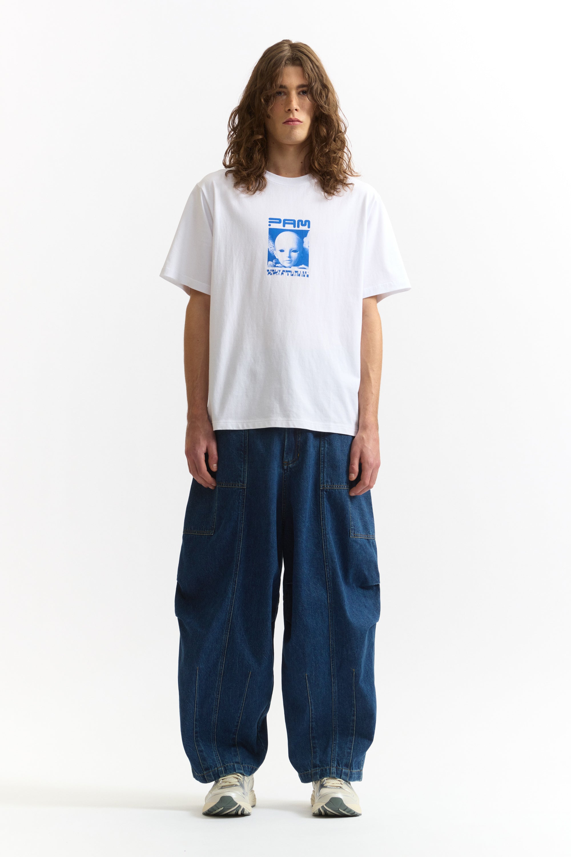 The DENIM PONDERING PANTS available online with global shipping, and in PAM Stores Melbourne and Sydney.