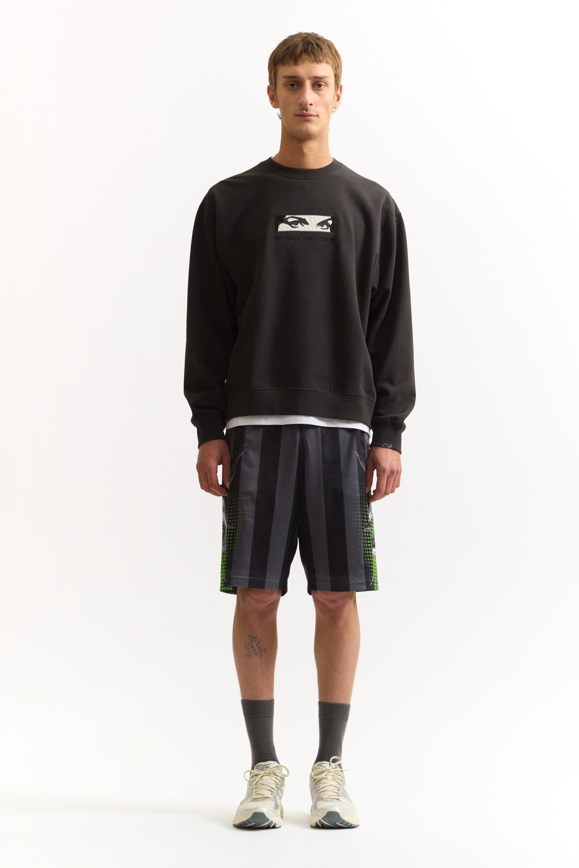 The SHE'S BACK CREW NECK SWEAT available online with global shipping, and in PAM Stores Melbourne and Sydney.