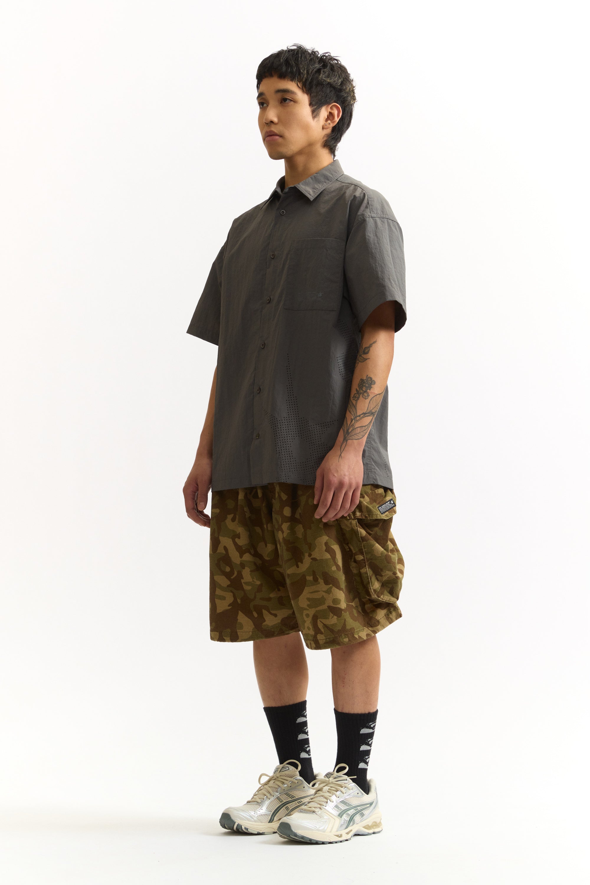 The GARDEN VARIETY CAMO CHOW SHORTS available online with global shipping, and in PAM Stores Melbourne and Sydney.