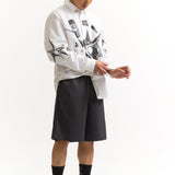 The PINSTRIPED A RUSSELL SHORTS available online with global shipping, and in PAM Stores Melbourne and Sydney.