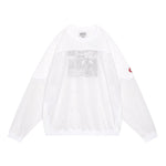 The MESH TRACK CREW NECK WHITE available online with global shipping, and in PAM Stores Melbourne and Sydney.