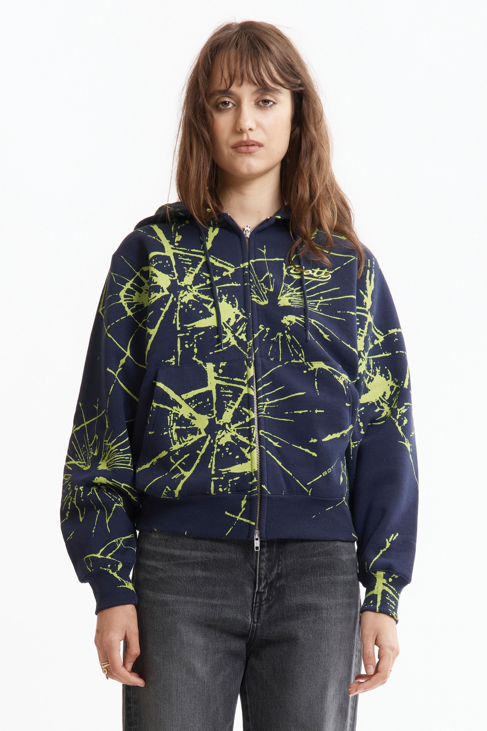 The Shattered Zip Hoodie Navy available online with global shipping, and in PAM Stores Melbourne and Sydney.