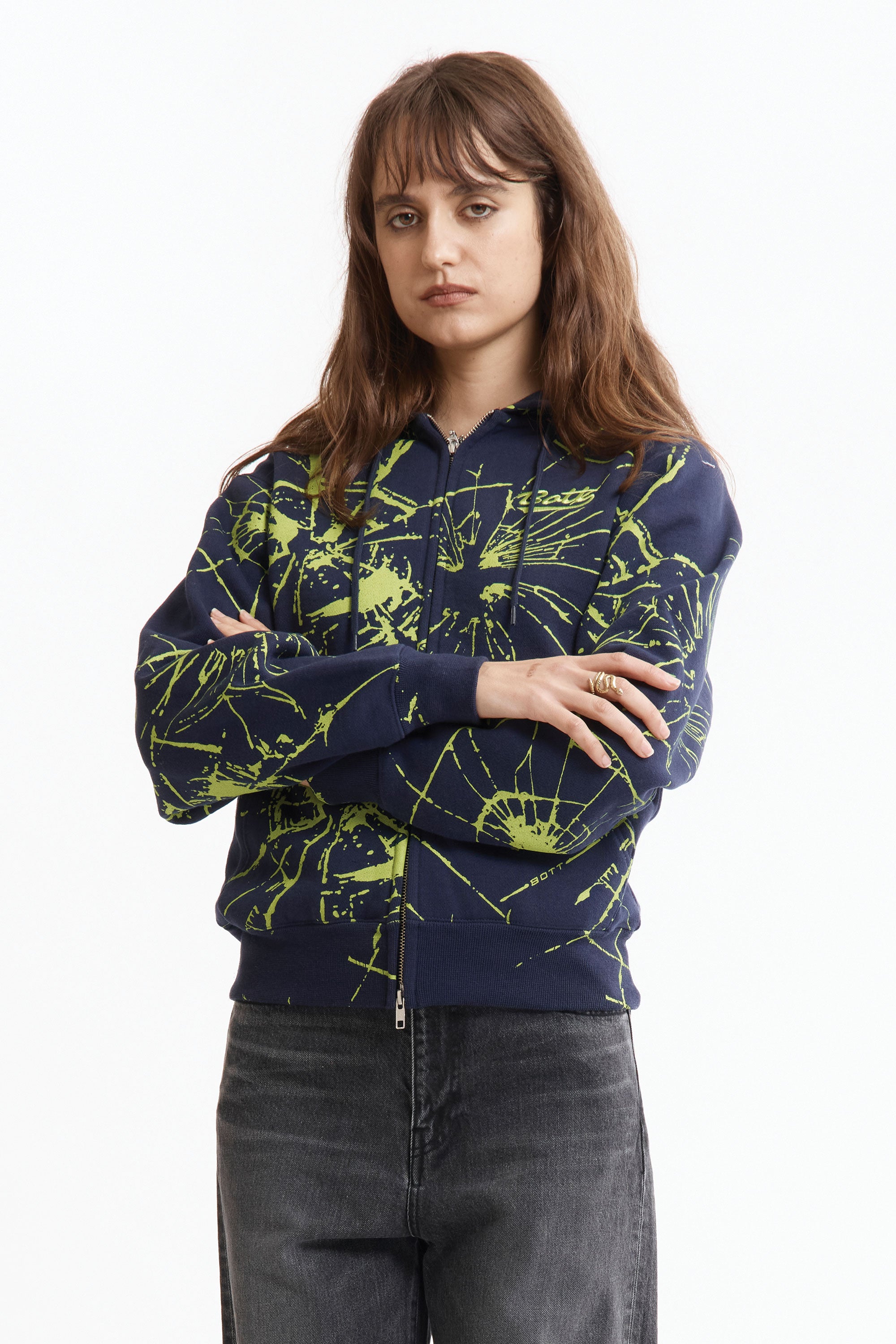 The Shattered Zip Hoodie Navy available online with global shipping, and in PAM Stores Melbourne and Sydney.
