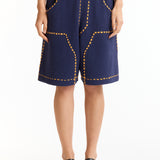 The SUMMER PG1 DOUBLE KNEE SHORTS NAVY available online with global shipping, and in PAM Stores Melbourne and Sydney.
