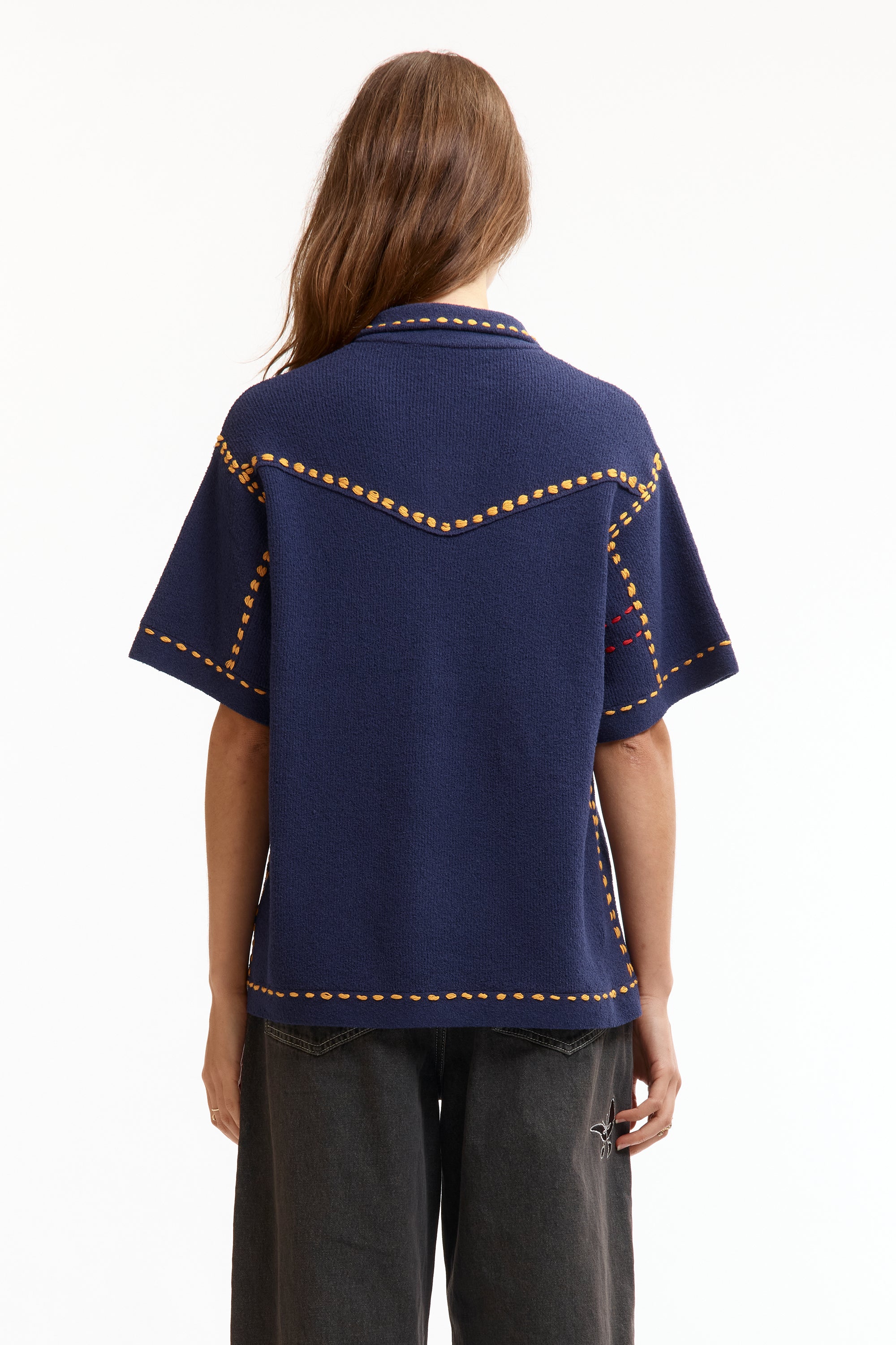 The SUMMER PG1 WESTERN SHIRT NAVY available online with global shipping, and in PAM Stores Melbourne and Sydney.