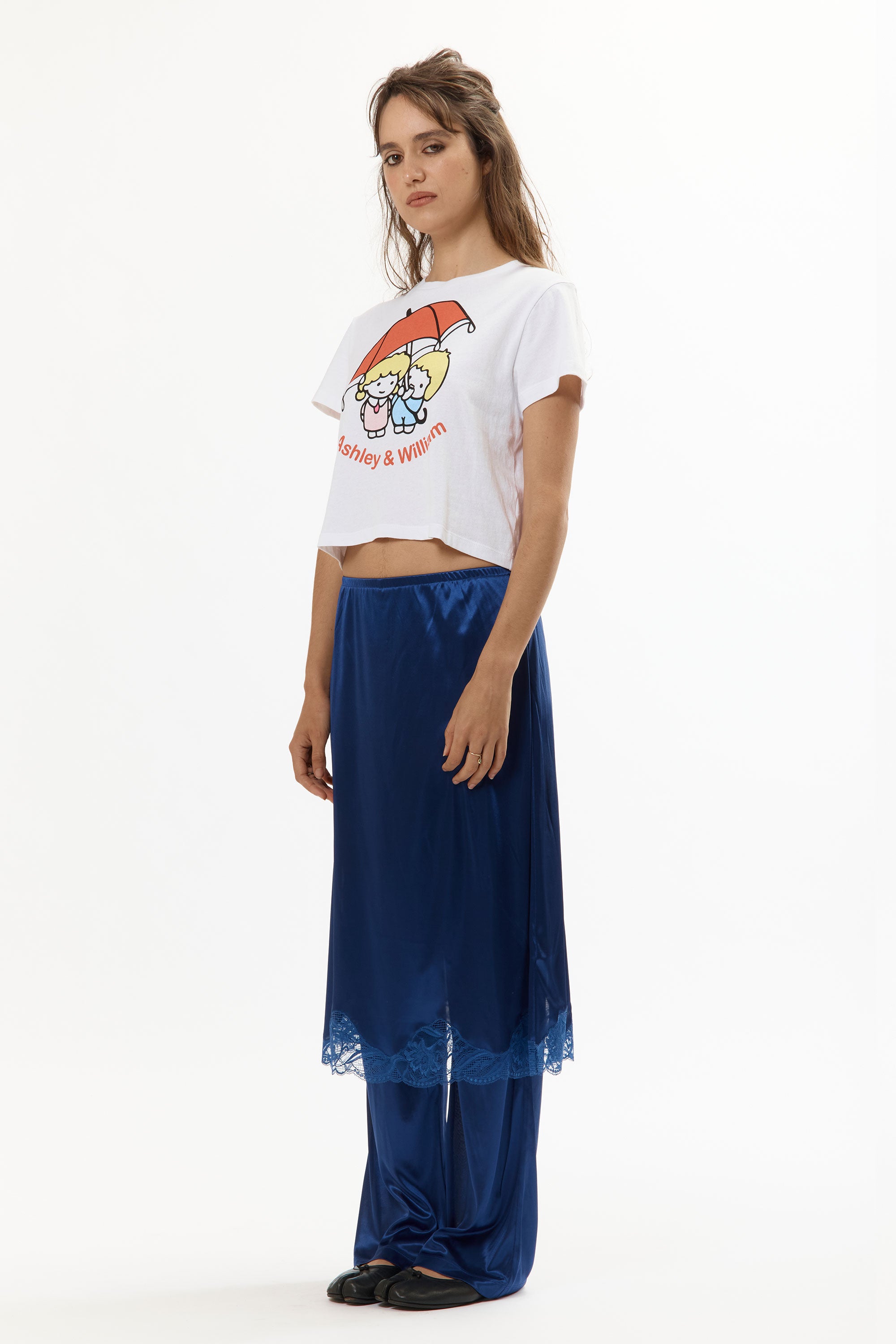 NAVY LINGERIE TROUSER