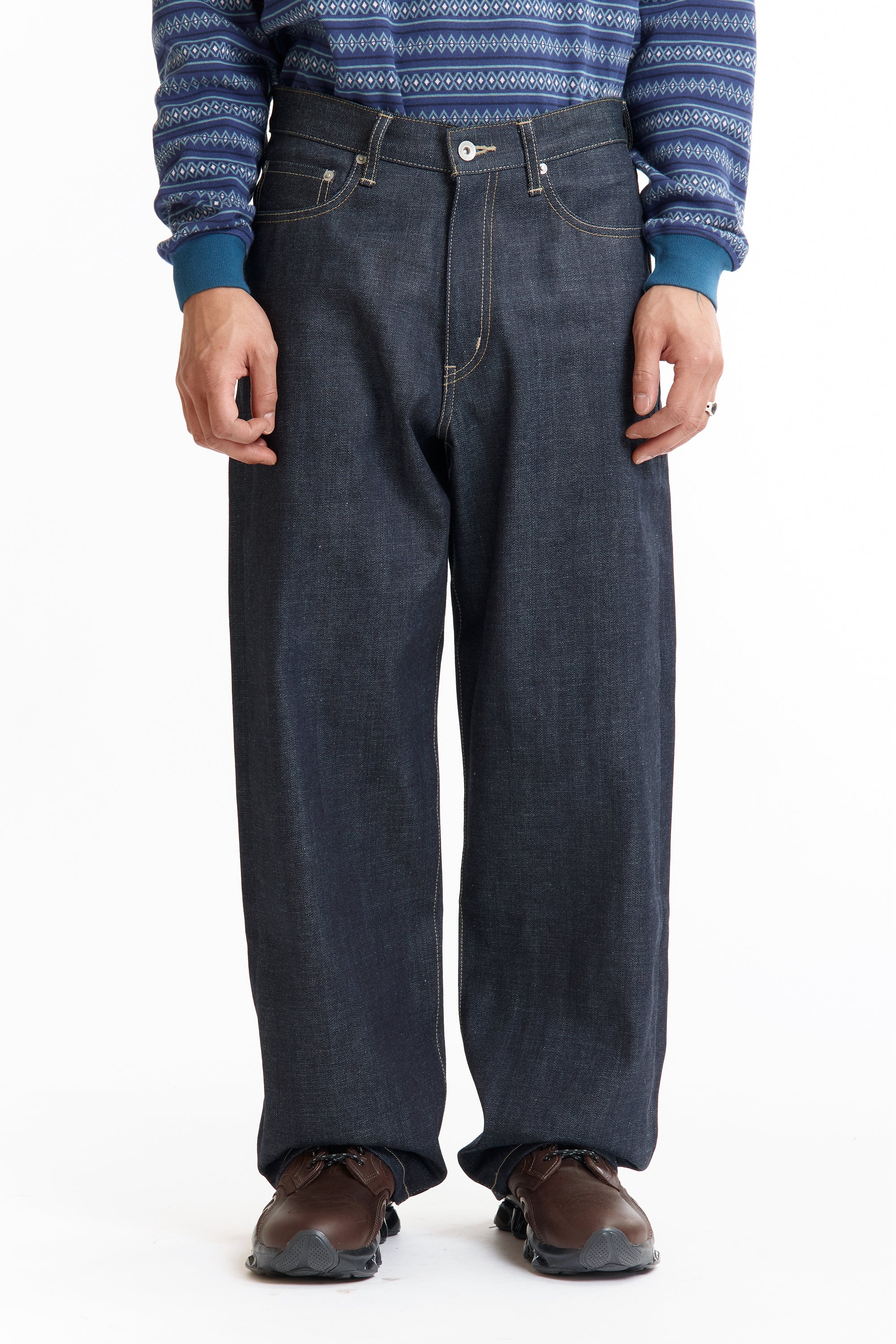 The SS26 RIGID DENIM DP WIDE PANTS available online with global shipping, and in PAM Stores Melbourne and Sydney.