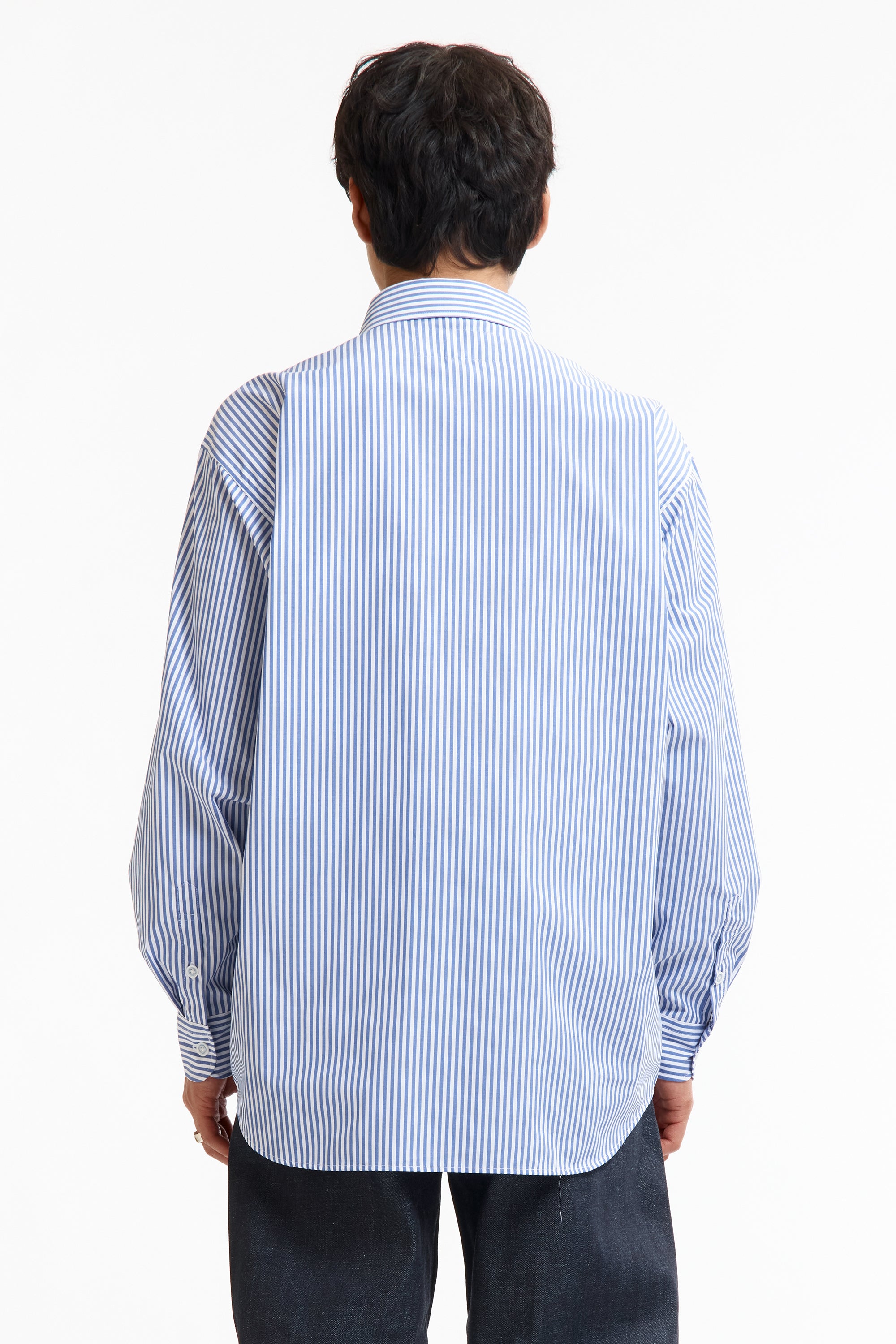 The SS26 NH STRIPE SHIRT LS BLUE available online with global shipping, and in PAM Stores Melbourne and Sydney.
