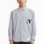 The SS26 NH STRIPE SHIRT LS BLACK available online with global shipping, and in PAM Stores Melbourne and Sydney.