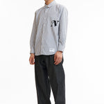 The SS26 NH STRIPE SHIRT LS BLACK available online with global shipping, and in PAM Stores Melbourne and Sydney.