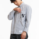 The SS26 NH STRIPE SHIRT LS BLACK available online with global shipping, and in PAM Stores Melbourne and Sydney.