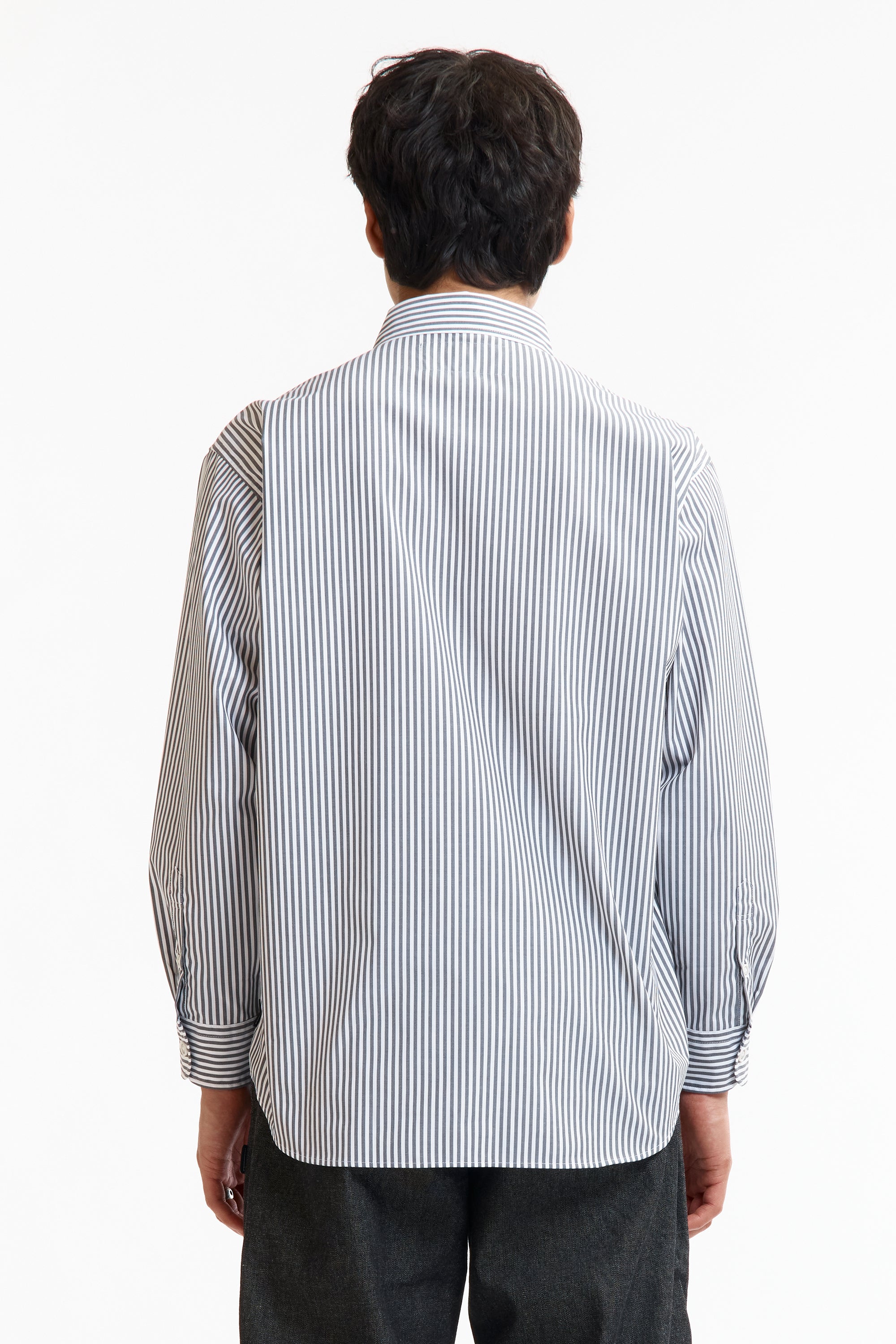 The SS26 NH STRIPE SHIRT LS BLACK available online with global shipping, and in PAM Stores Melbourne and Sydney.