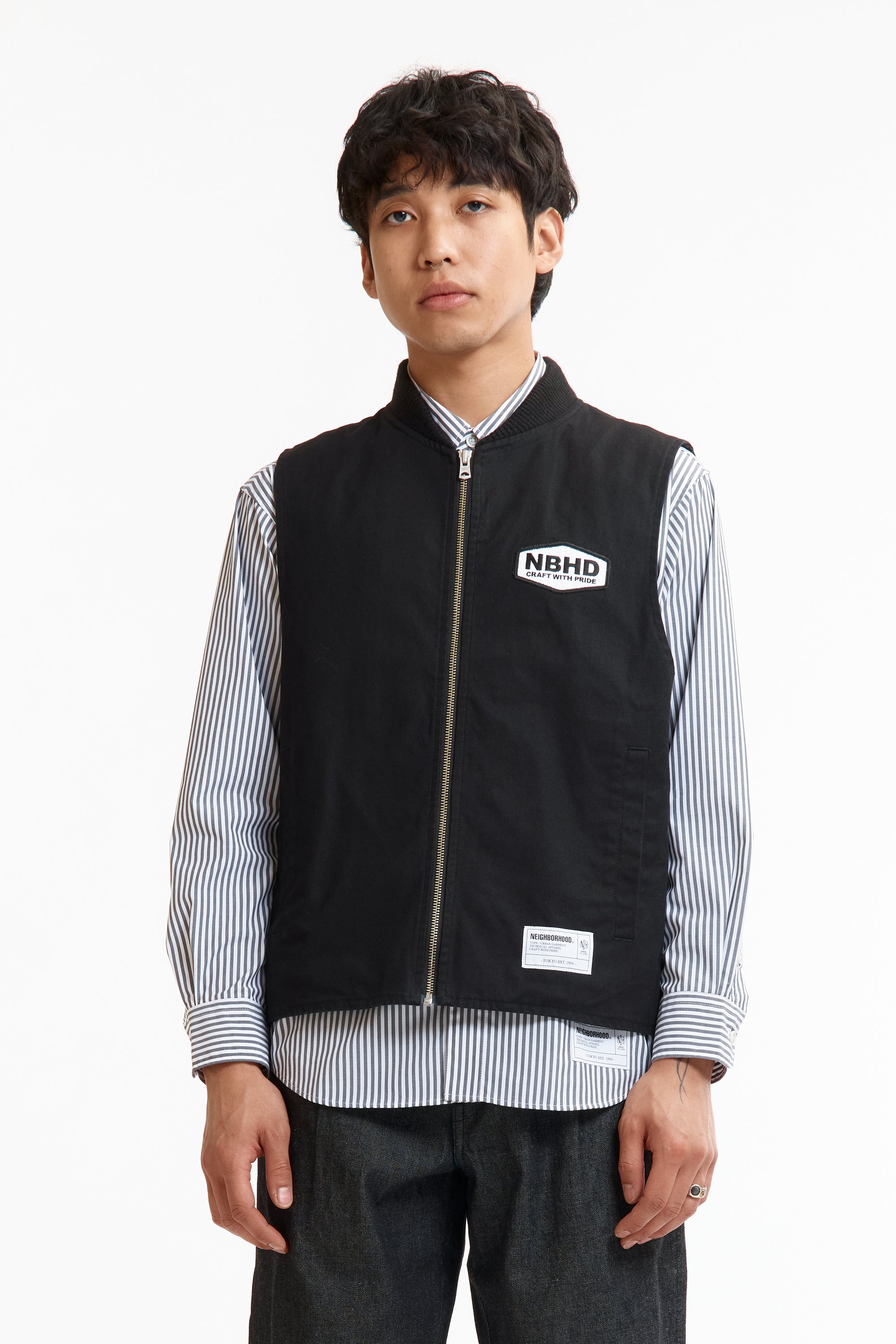 The SS26 ZIP WORK VEST BLACK available online with global shipping, and in PAM Stores Melbourne and Sydney.
