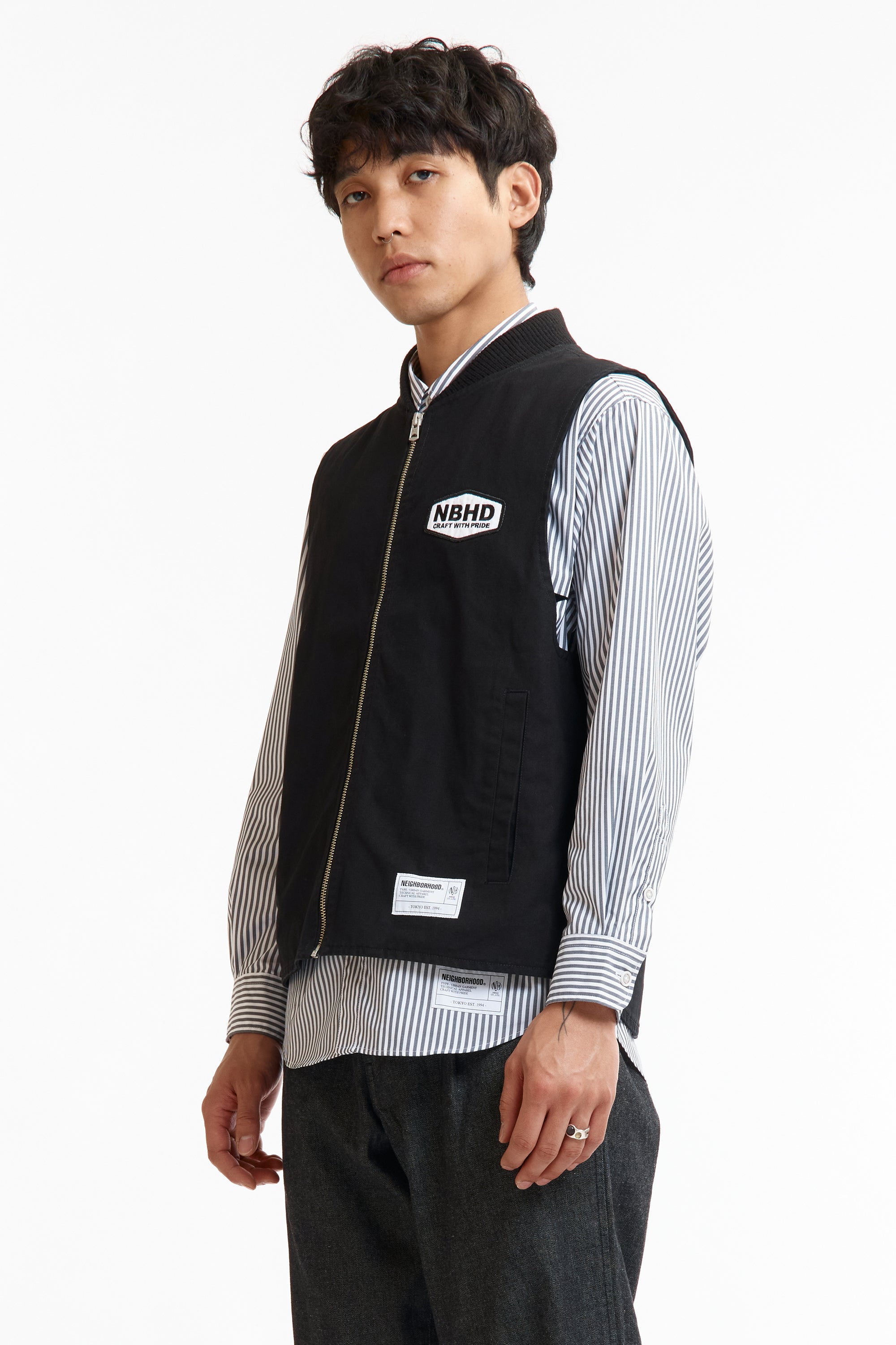 The SS26 ZIP WORK VEST BLACK available online with global shipping, and in PAM Stores Melbourne and Sydney.