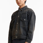 The SS26 WASHED DENIM TYPE-2 JACKET BLACK available online with global shipping, and in PAM Stores Melbourne and Sydney.