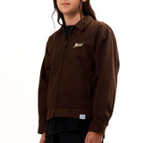 The ZIP WORK JACKET BROWN available online with global shipping, and in PAM Stores Melbourne and Sydney.