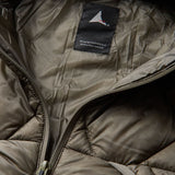 The Nuna 800 Fill Power Hooded Down Jacket Sage Green available online with global shipping, and in PAM Stores Melbourne and Sydney.