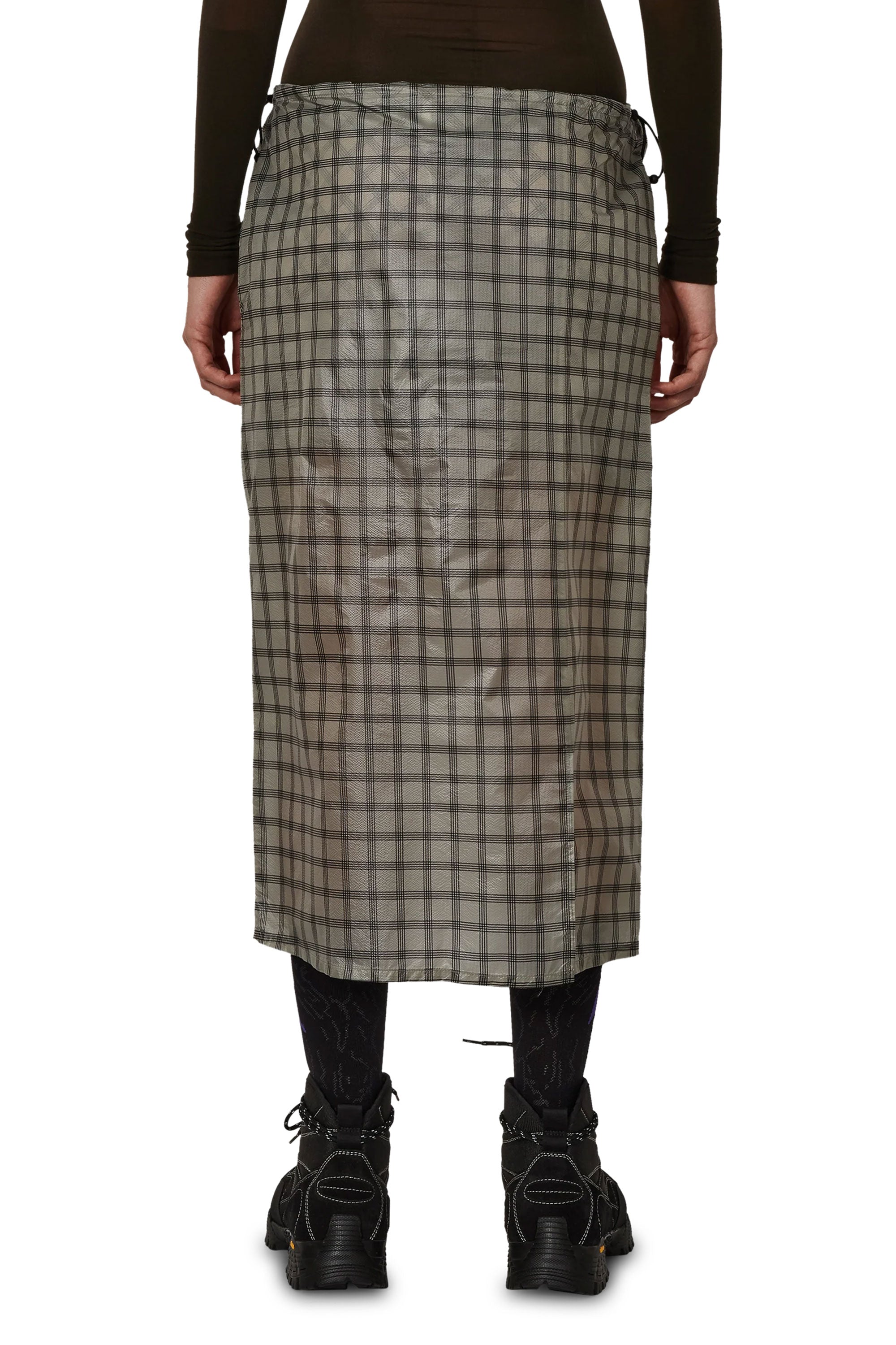 The Nia See Through Printed Check Mid Skirt available online with global shipping, and in PAM Stores Melbourne and Sydney.
