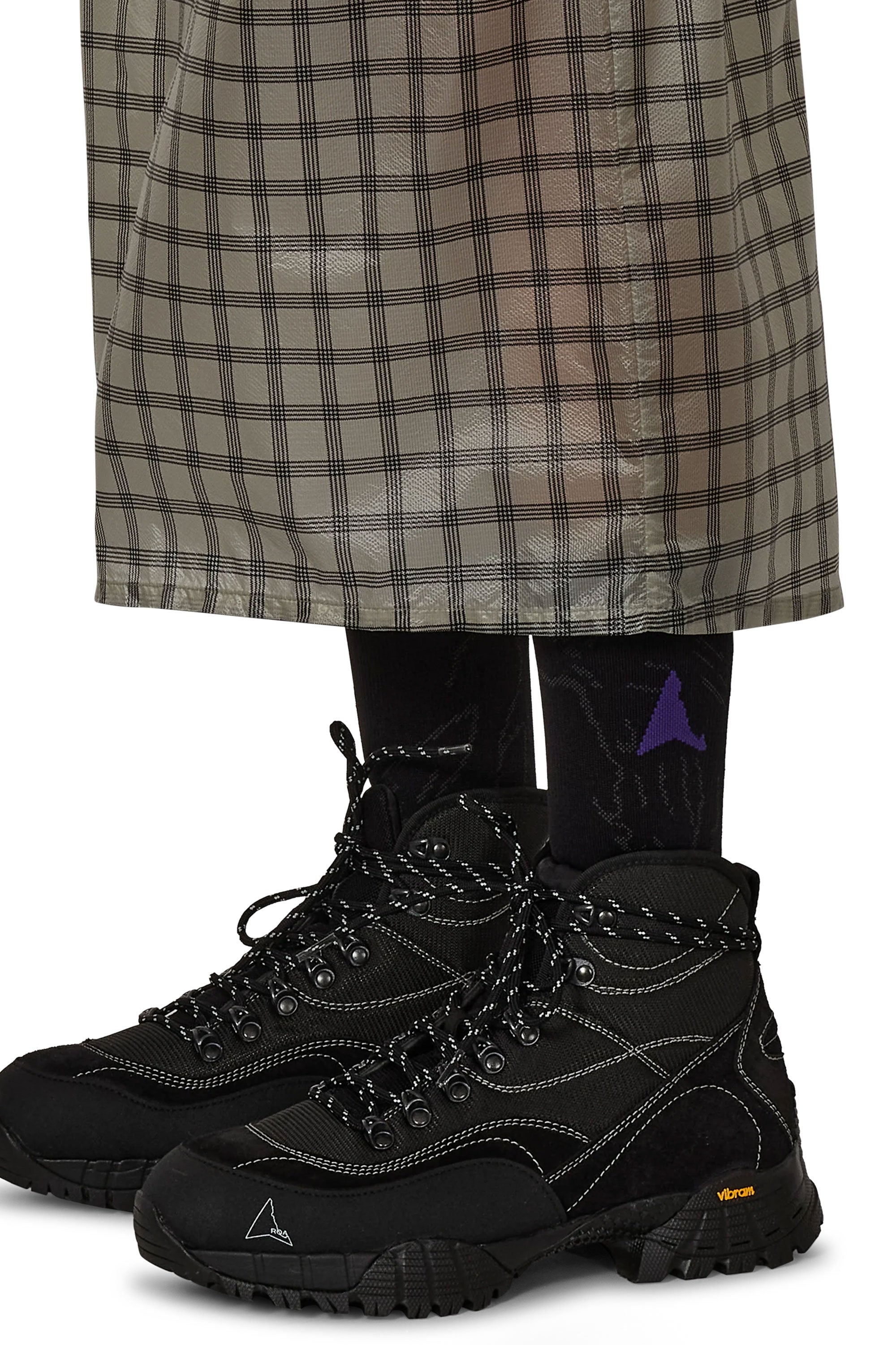 The Nia See Through Printed Check Mid Skirt available online with global shipping, and in PAM Stores Melbourne and Sydney.