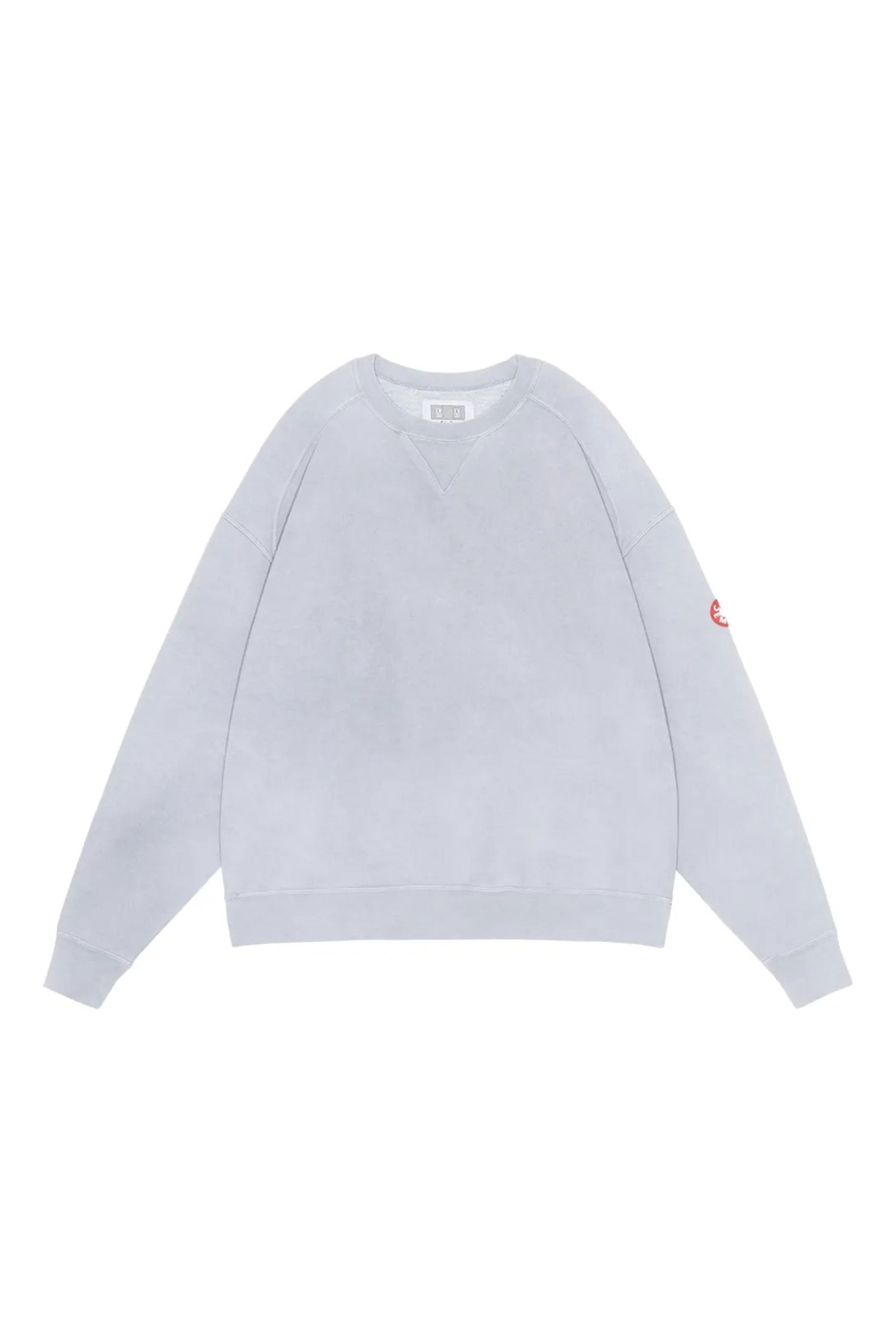 The OVERDYE PANEL SHOULDER CREW NECK GREY available online with global shipping, and in PAM Stores Melbourne and Sydney.
