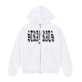 Old English Zip Hoodie White