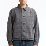 The OVERDYE FK PATTERN BUTTON JACKET CHARCOAL available online with global shipping, and in PAM Stores Melbourne and Sydney.