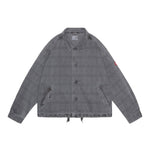 The OVERDYE FK PATTERN BUTTON JACKET CHARCOAL available online with global shipping, and in PAM Stores Melbourne and Sydney.