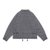 The OVERDYE FK PATTERN BUTTON JACKET CHARCOAL available online with global shipping, and in PAM Stores Melbourne and Sydney.