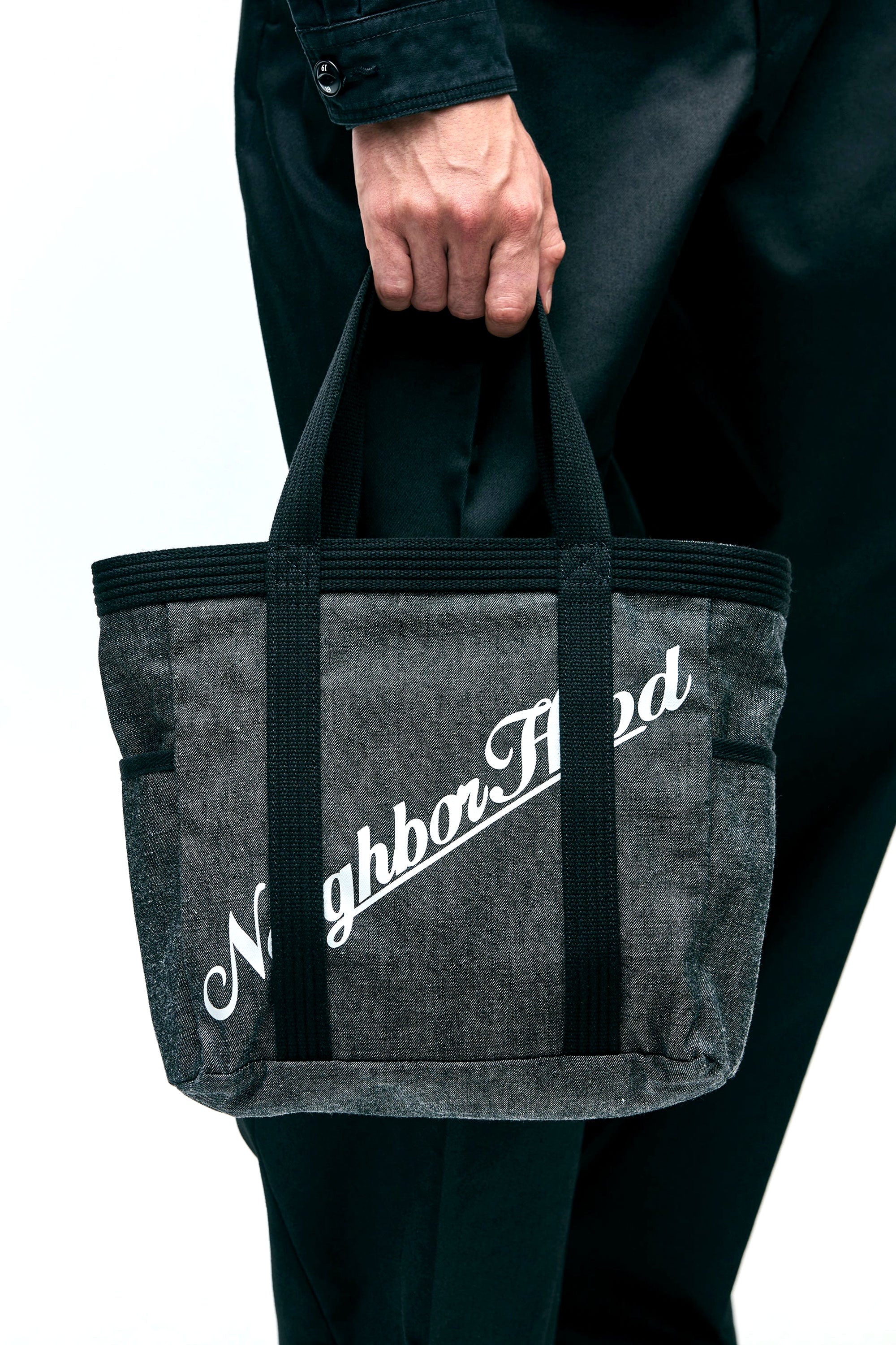 The DENIM TOTE BAG SMALL BLACK available online with global shipping, and in PAM Stores Melbourne and Sydney.