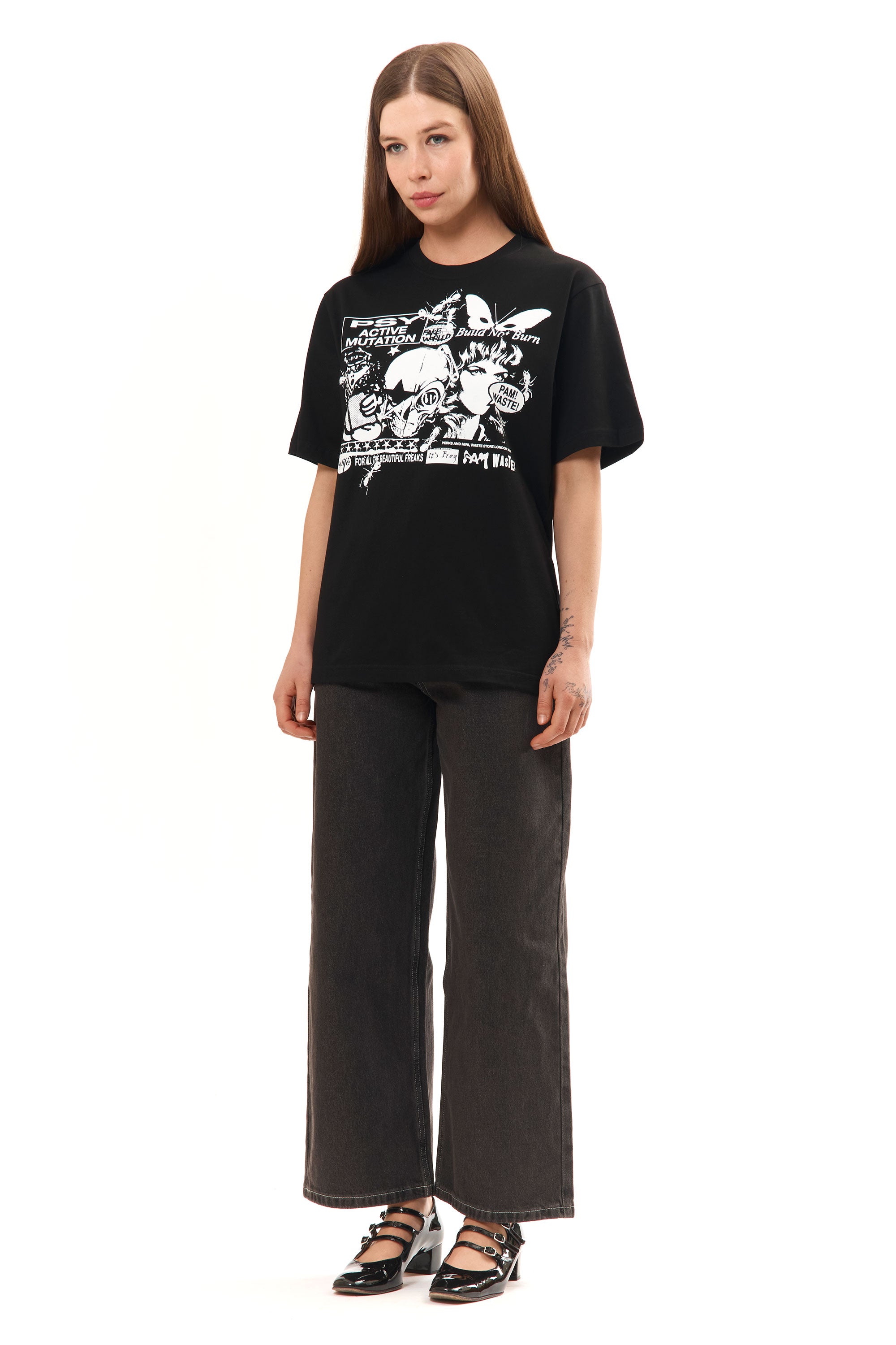 The PAM x WASTE - LOGOS TEE BLACK available online with global shipping, and in PAM Stores Melbourne and Sydney.