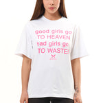 The PAM x WASTE - GOOD GIRLS TEE WHITE available online with global shipping, and in PAM Stores Melbourne and Sydney.