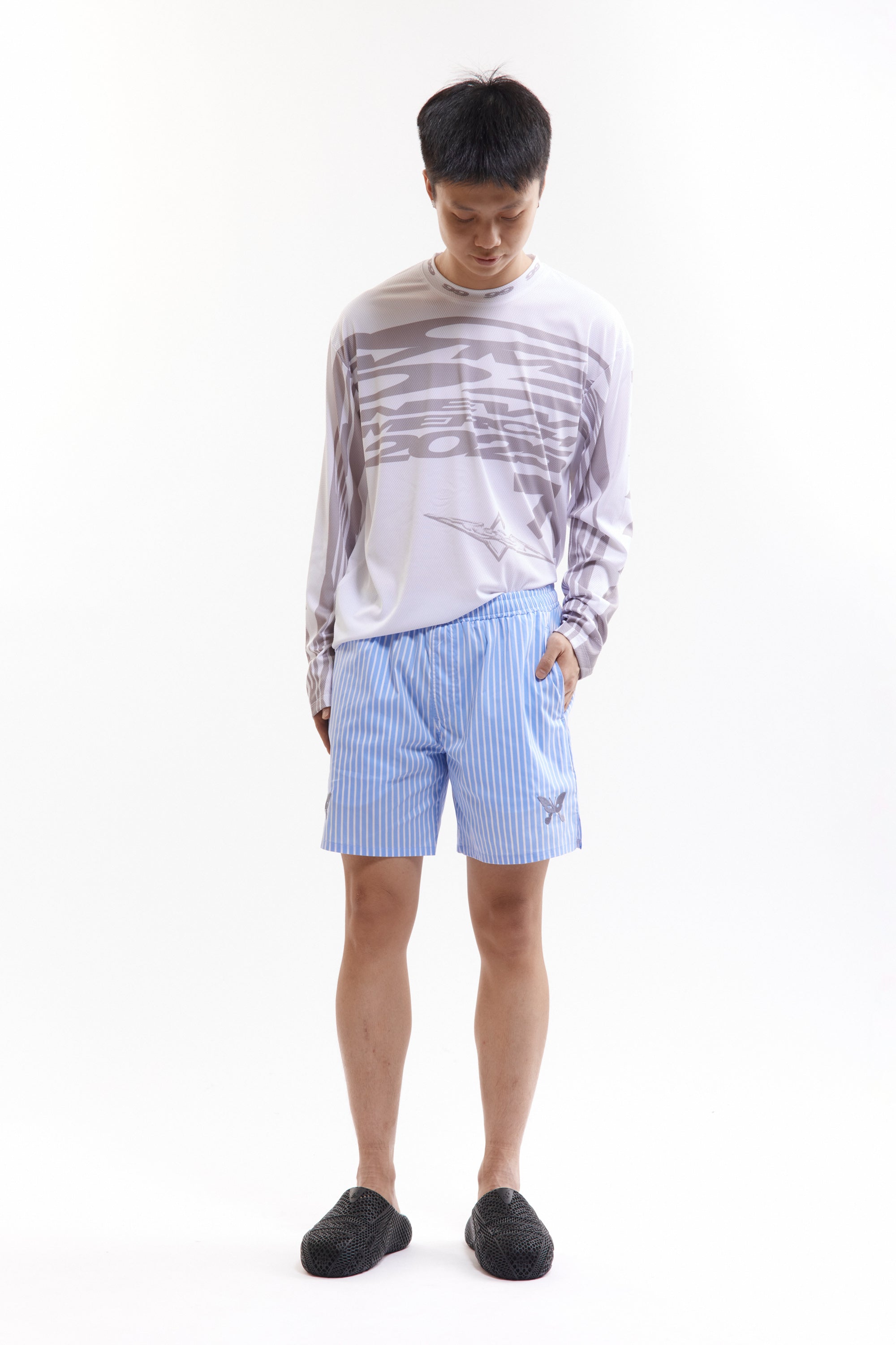The NINGALOO STRIPED SHORTS available online with global shipping, and in PAM Stores Melbourne and Sydney.