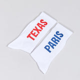 The PARIS, TEXAS SOCKS WHITE  available online with global shipping, and in PAM Stores Melbourne and Sydney.