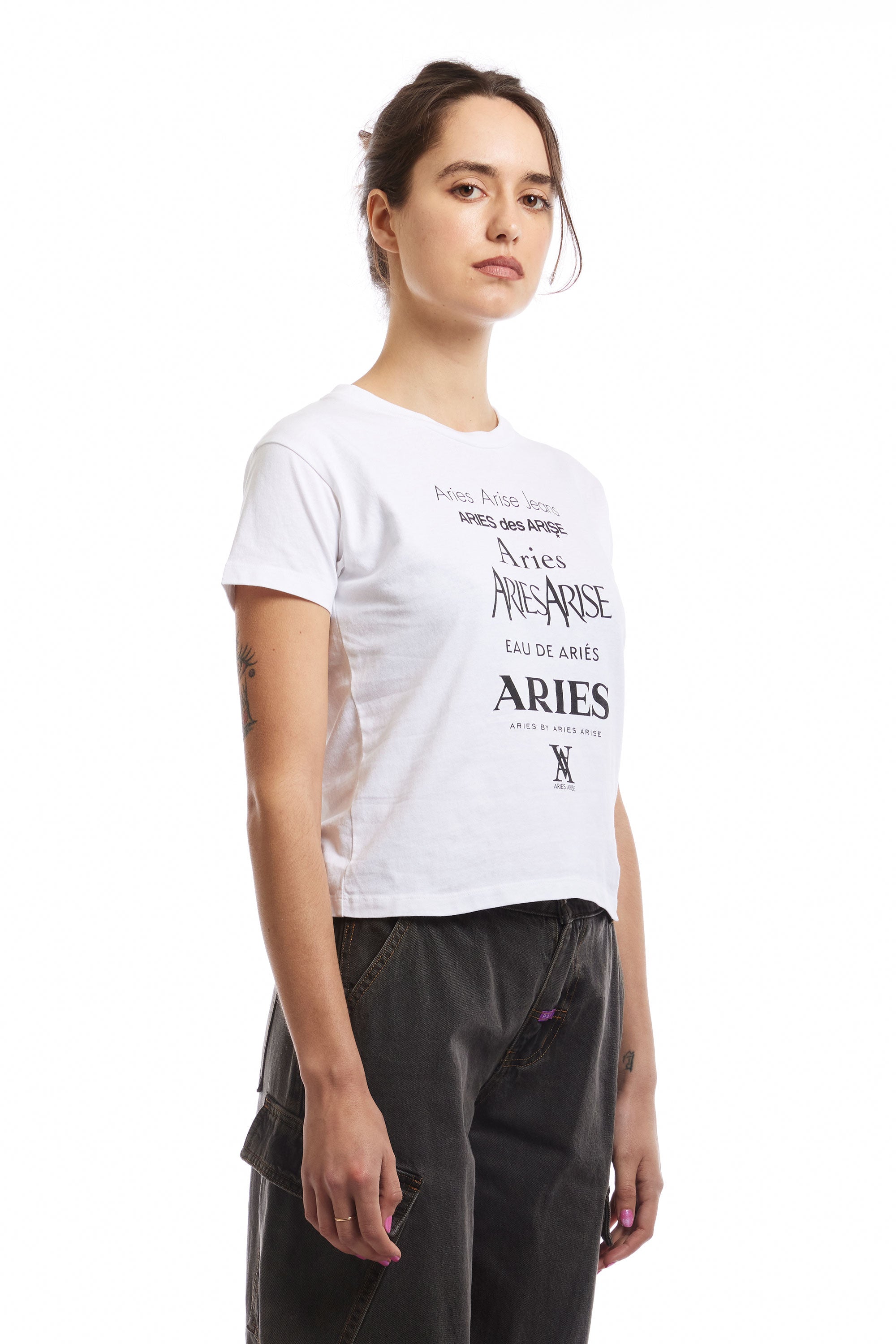 The ARIES - PERFUME BABY SS TEE WHITE  available online with global shipping, and in PAM Stores Melbourne and Sydney.