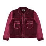 The PG1 KNIT CARIGAN BURGUNDY available online with global shipping, and in PAM Stores Melbourne and Sydney.