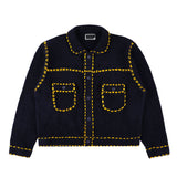 The PG1 KNIT CARIGAN NAVY available online with global shipping, and in PAM Stores Melbourne and Sydney.