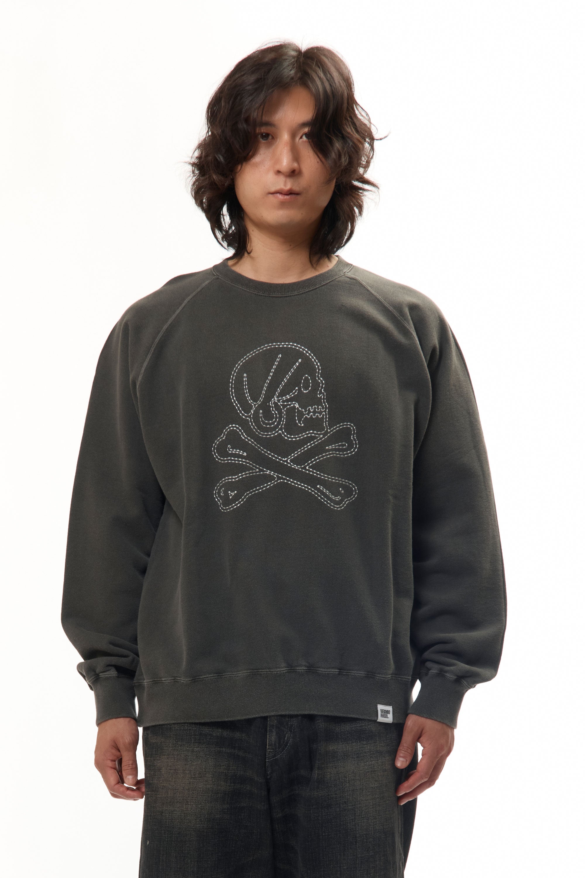 The PIGMENT DYED SWEAT SHIRT LS BLACK available online with global shipping, and in PAM Stores Melbourne and Sydney.