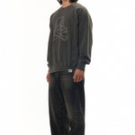 The PIGMENT DYED SWEAT SHIRT LS BLACK available online with global shipping, and in PAM Stores Melbourne and Sydney.