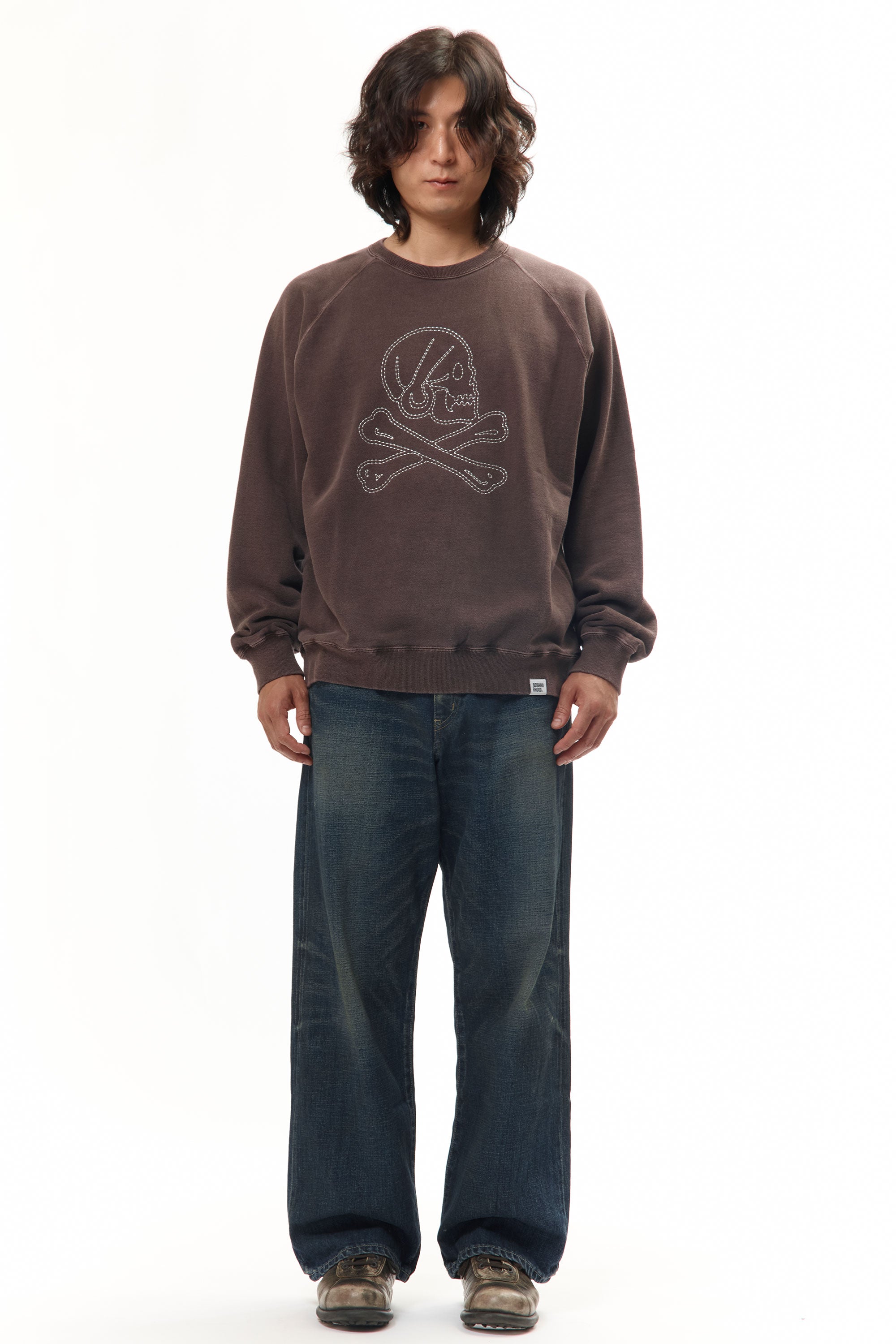 The PIGMENT DYED SWEAT SHIRT LS BROWN available online with global shipping, and in PAM Stores Melbourne and Sydney.